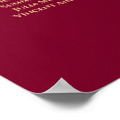 Elegant Bourgogne & Gold 24-tabel Poster (Hoek)