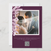 Elegant Bourgogne laat QR Code Fotobruiloft Kaart (Achterkant)