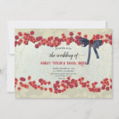 Elegant Bourgogne land Floral Rustic Wedding Kaart (Voorkant)