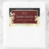 Elegant Bourgogne Product Labels Floral Gold Lijst (Tas)