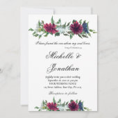 Elegant Bourgogne Rood Blauw Bloemen Christelijk B Kaart (Voorkant)