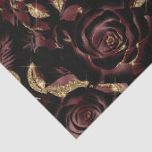 Elegant Bourgogne rood en goud Roos bloemmotief Tissuepapier (Detail)