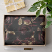 Elegant Bourgogne rood en goud Roos bloemmotief Tissuepapier (Geschenk)