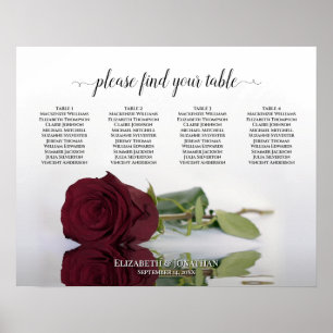 Elegant Bourgogne Roos 4 Tafelplaatje Poster
