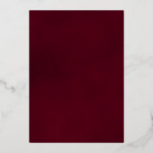 Elegant Bourgogne Roos met Roos Gold Vrijgezellenf Folie Uitnodiging (Achterkant)