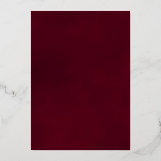 Elegant Bourgogne Roos met Roos Gold Vrijgezellenf Folie Uitnodiging (Achterkant)