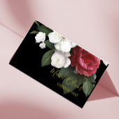 Elegant Bourgogne Rozen Moderne QR-code Gold Visitekaartje