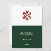 Elegant Bourgogne Tartan Monogram Feestdagenkaart (Achterkant)