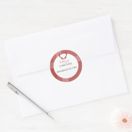 Elegant Bourgogne Tartan Monogram Ronde Sticker