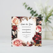 Elegant Bourgogne Trendy Save The Date (Staand voorkant)