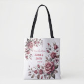 Elegant Bourgogne Waterverf Rozen Tas (Voorkant)