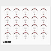 Elegant Bourgogne Zomer Baby shower Dank u Ronde Sticker (Vel)