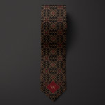 Elegant Bourgogne & zwart monogram Stropdas<br><div class="desc">Elegante Bourgogne & Zwart Monogram stropdas klaar voor personalisatie. Uniek,  elegant ontwerp ideaal voor zaken,  Vaderdag geschenken,  of andere speciale gelegenheden voor de mannen in uw leven. Bekijk zeker de bijpassende sokken met hetzelfde ontwerp.</div>