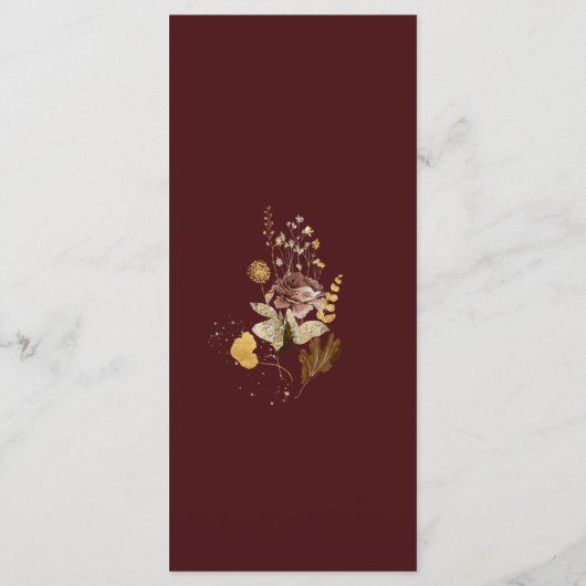 Elegant Bourgognig goudfeest Menu (Achterkant)