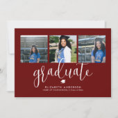 Elegant Bourgondië 2024 Afstuderen Afstuderen Foto Kaart (Voorkant)