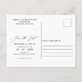 Elegant Bourgondië Blush Bloemen Save the Date Aankondigingskaart (Achterkant)