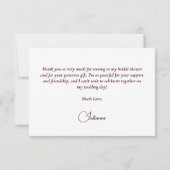 Elegant Bourgondië & Blush Boho Rozen Vrijgezellen Bedankkaart (Achterkant)