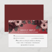 Elegant Bourgondië Blush Roze Rose Boho Bruiloft R (Voorkant / Achterkant)