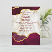 Elegant Bourgondië en Gold Agaat Bachelorette Part Kaart (Staand voorkant)