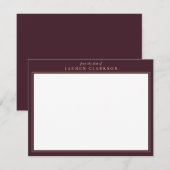 Elegant Bourgondië en Goud briefpapier Kaart (Voorkant / Achterkant)