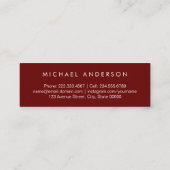 Elegant Bourgondië en Wit Afstuderen Contact Contactkaartje (Achterkant)