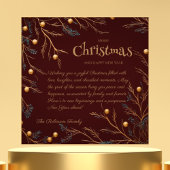 Elegant Bourgondië Familie Monogram Kerst Kaart