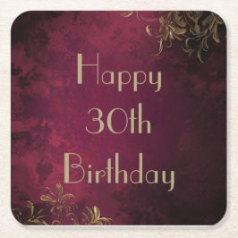 Elegant Bourgondië & Faux Goud Papier Onderzetter