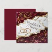 Elegant Bourgondië & Goud Marmer Kaart (Voorkant / Achterkant)