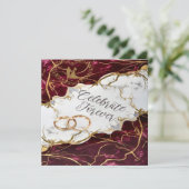 Elegant Bourgondië & Goud Marmer Kaart (Staand voorkant)