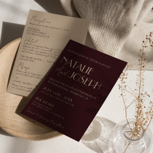 Elegant Bourgondië Goud Oude Rijkdom All-in-one Tr Kaart