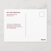 Elegant Bourgondië Henna Indiase bruiloft dank u Briefkaart (Achterkant)