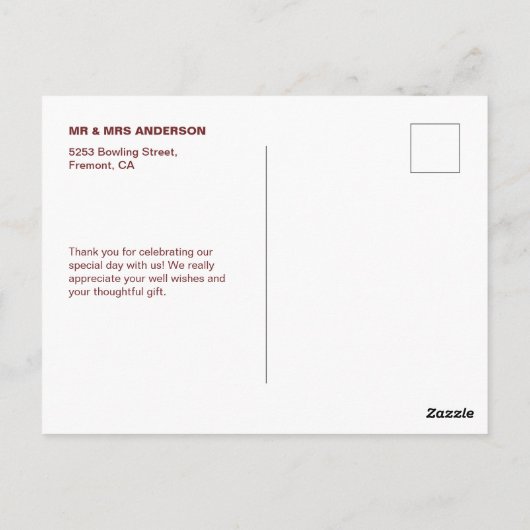 Elegant Bourgondië Henna Indiase bruiloft dank u Briefkaart (Achterkant)