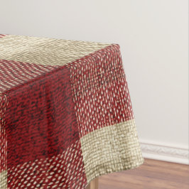 Elegant Bourgondië Ivoorkleurig Roest Rood Geruit Tafelkleed