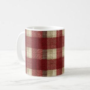 Elegant Bourgondië Ivoorkleurig Roest Rood Schotla Koffiemok