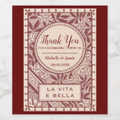 Elegant Bourgondië La Vita E Bella Citaat Wijn Etiket (Enkel label)