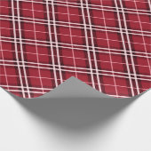 Elegant Bourgondië Plaid Patroon Kerstmis Cadeaupapier (Hoek)