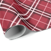 Elegant Bourgondië Plaid Patroon Kerstmis Cadeaupapier (Rol Hoek)