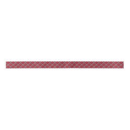 Elegant Bourgondië Plaid Patroon Kerstmis Satijnen Lint