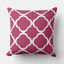 Elegant Bourgondië Quatrefoil Patroon Kussen