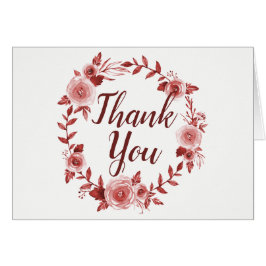 Elegant Bourgondië Roos krans bruiloft dank u