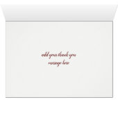 Elegant Bourgondië Roos krans bruiloft dank u (Binnen Horizontaal (Onder))