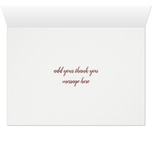 Elegant Bourgondië Roos krans bruiloft dank u (Binnen Horizontaal (Onder))