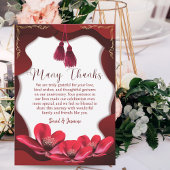 Elegant Bourgondië & White Boho Wedding Jubileum Bedankkaart