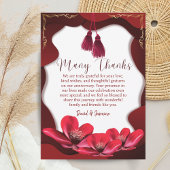 Elegant Bourgondië & White Boho Wedding Jubileum Bedankkaart