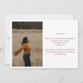 Elegant Bourgondisch Afstuderen Klasse 2025 Feest Kaart (Achterkant)