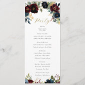 Elegant Bourgondisch Bloemen & Groen Programma Programmakaart (Achterkant)