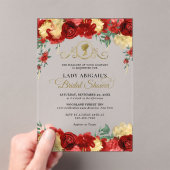 Elegant Bourgondisch bloemig Victoriaans Vrijgezel Acryl Uitnodigingen (Insitu (Draagbaar))