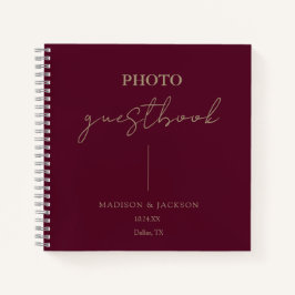 Elegant Bourgondisch bruiloft gastenboek Notitieboek