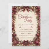 Elegant Bourgondisch Kerstfeest Kaart (Voorkant)