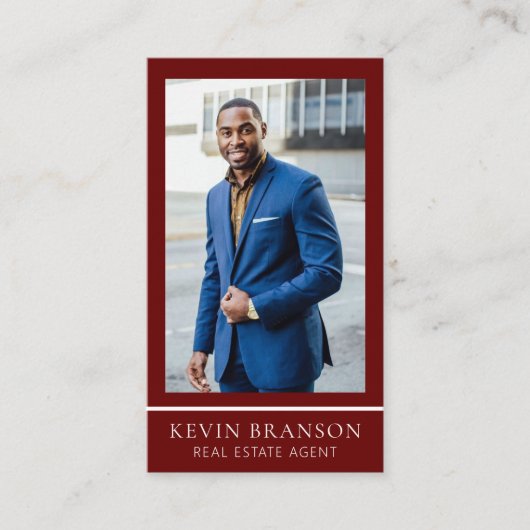 Elegant Bourgondisch onroerend goed Visitekaartje (Voorkant)